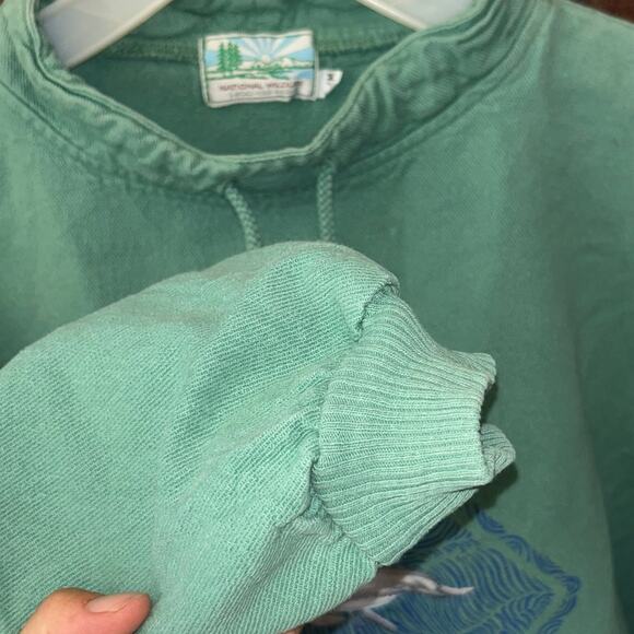 Vintage National Wildlife Sweatshirt adult S/M Drawstring Mock Neck Dolphin - Picture 4 of 9